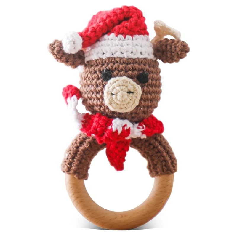 Wooden Rotating Animal Puzzle – Baby Rattle & Matching Toy