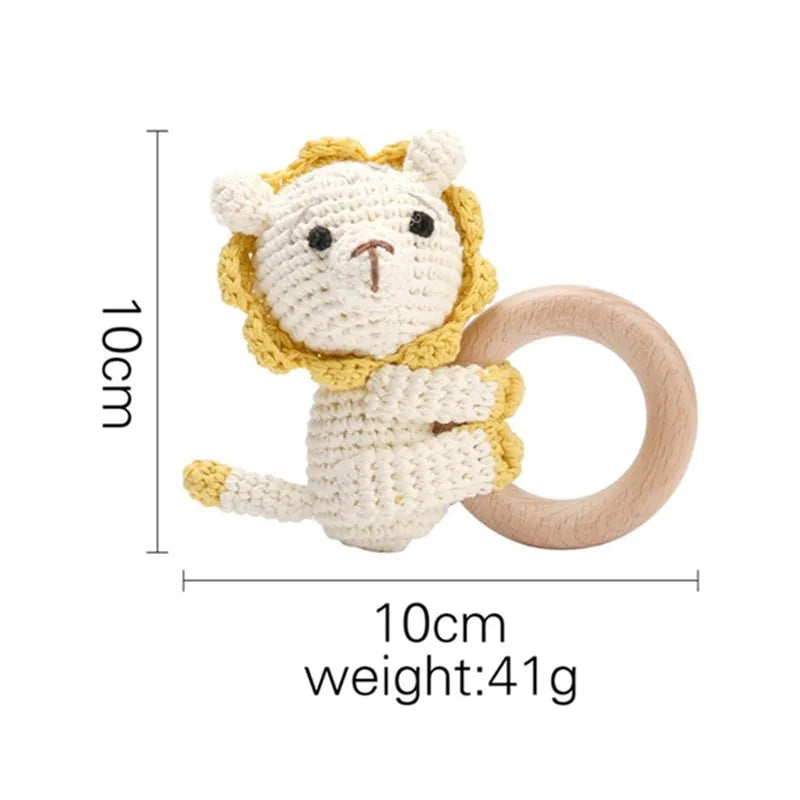 Wooden Rotating Animal Puzzle – Baby Rattle & Matching Toy
