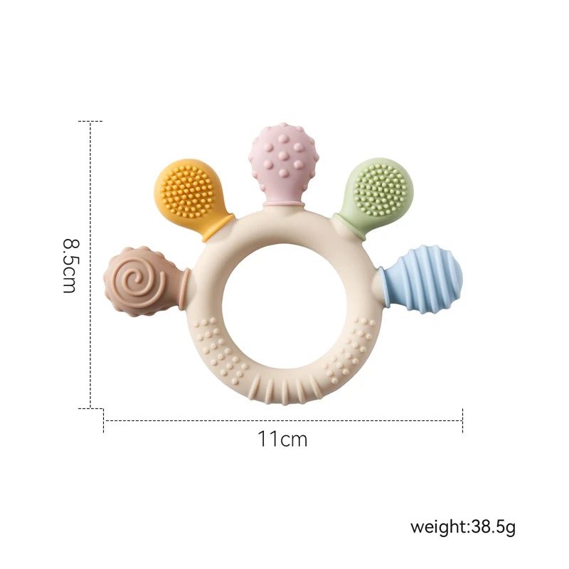 Multi-Textured Silicone Musical Teether – BPA-Free Sensory Toy for Babies