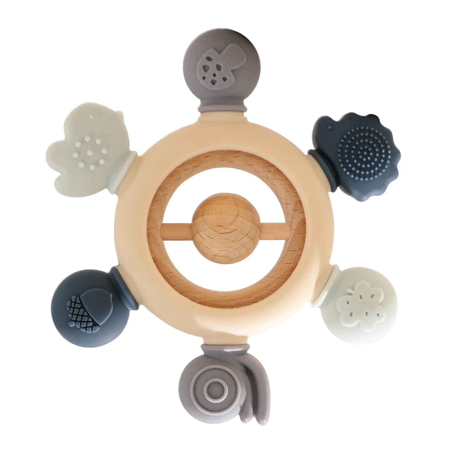 Wooden Rotating Animal Puzzle – Baby Rattle & Matching Toy