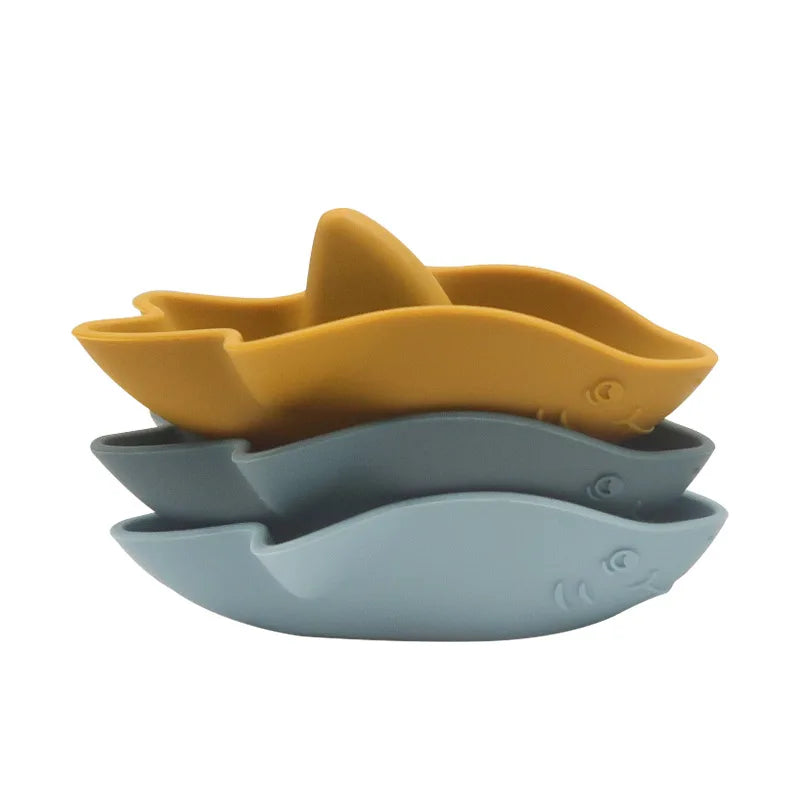 Bath Toy Set of 3 Silicone Sharks Multivariant-6