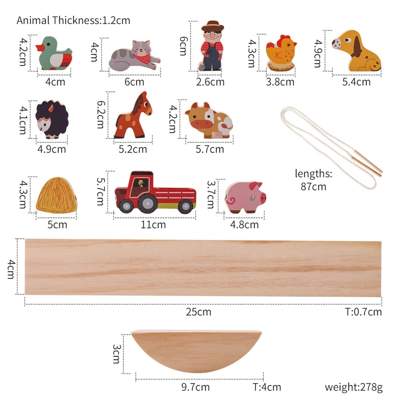 Wooden Forest Houses Balancing Set