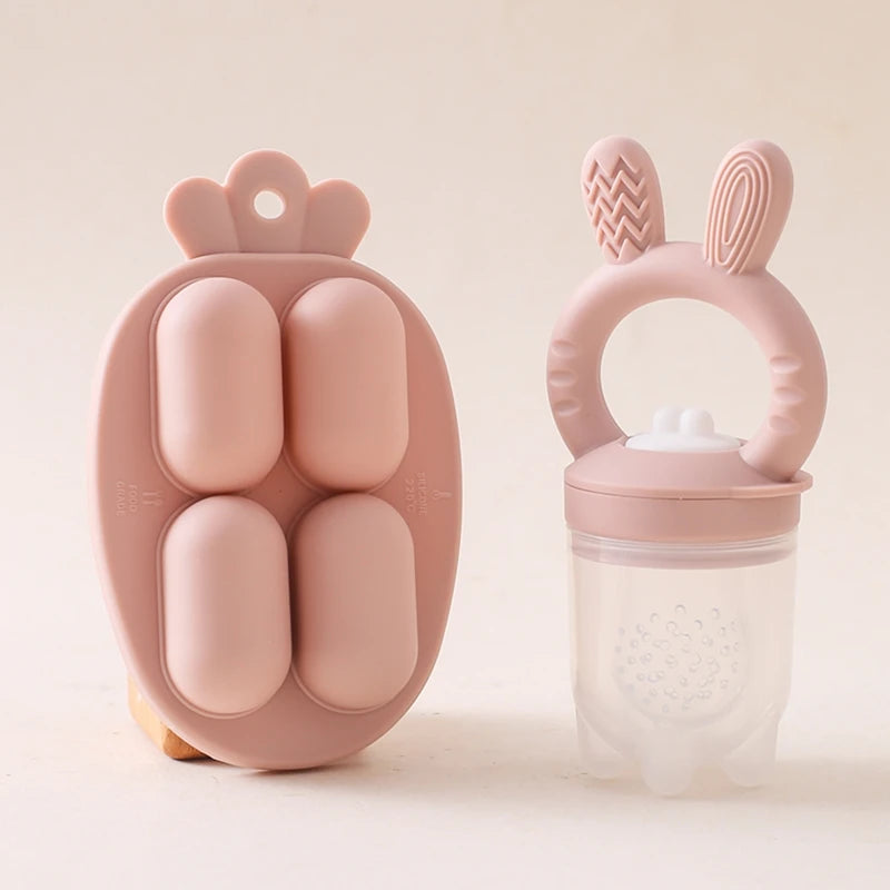 Silicone Baby Fruit Feeder & Teething Pacifier – BPA-Free Food Nibbler for Safe Self-Feeding