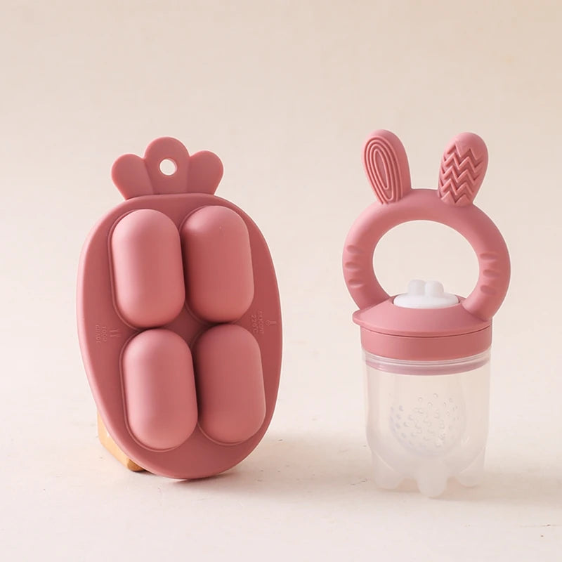 Silicone Baby Fruit Feeder & Teething Pacifier – BPA-Free Food Nibbler for Safe Self-Feeding