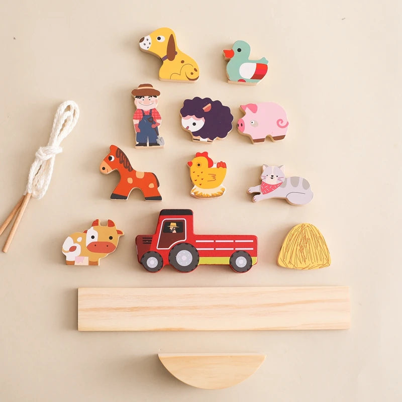Wooden Forest Houses Balancing Set