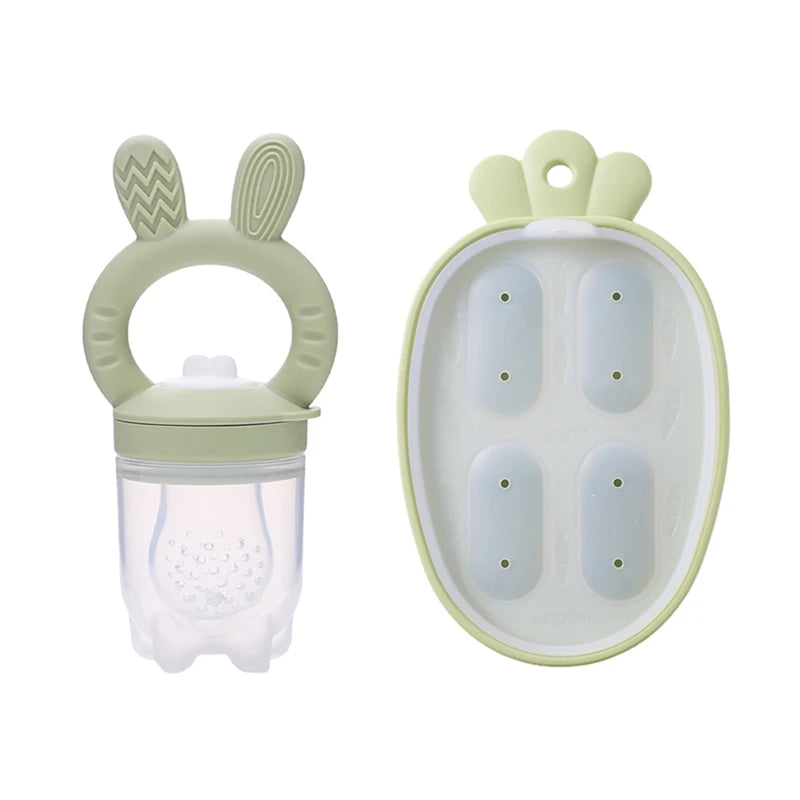 Silicone Baby Fruit Feeder & Teething Pacifier – BPA-Free Food Nibbler for Safe Self-Feeding