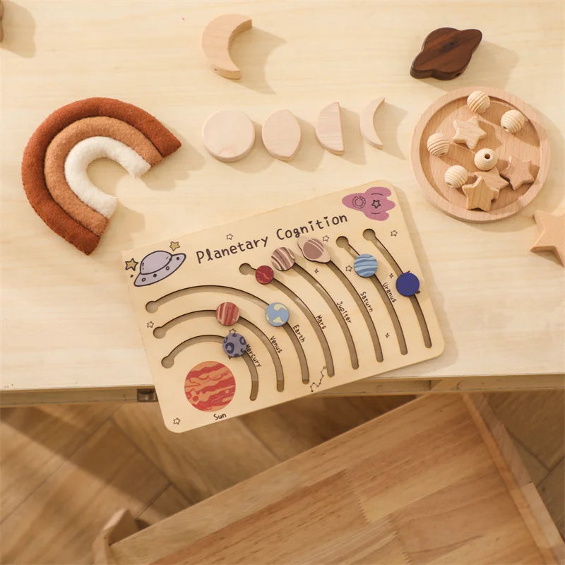 Planetary Cognition Puzzle – Solar System Wooden Learning Board