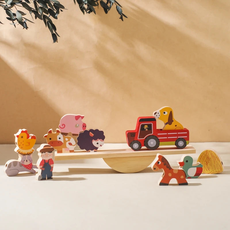 Wooden Forest Houses Balancing Set