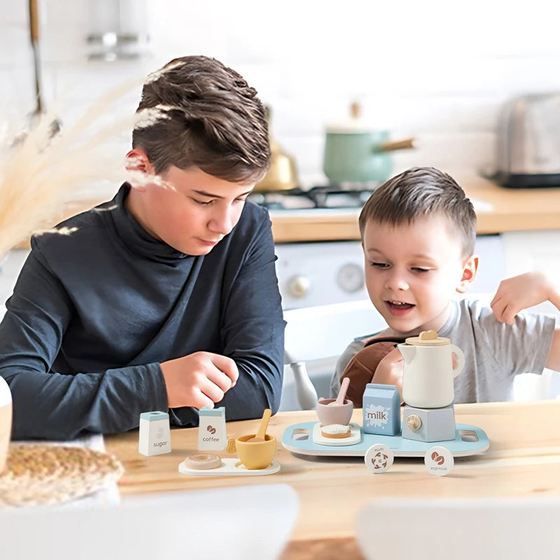 Wooden Afternoon Coffee & Tea Set – Pretend Play Toy for Toddlers