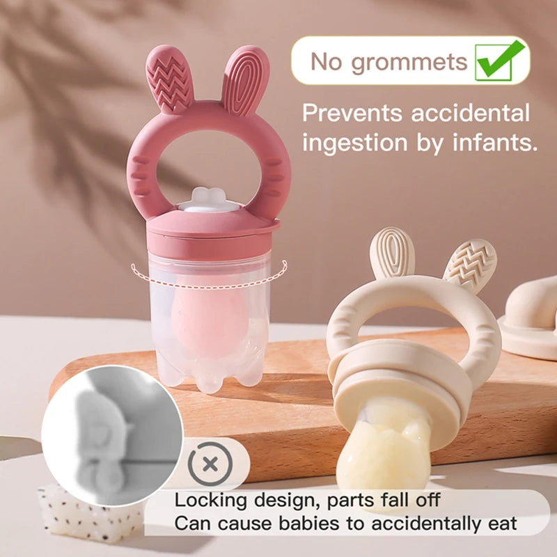Silicone Baby Fruit Feeder & Teething Pacifier – BPA-Free Food Nibbler for Safe Self-Feeding