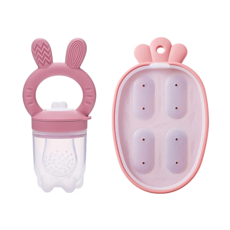 Silicone Baby Fruit Feeder & Teething Pacifier – BPA-Free Food Nibbler for Safe Self-Feeding