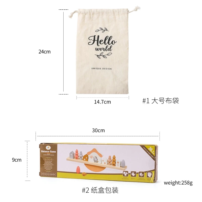 Wooden Forest Houses Balancing Set