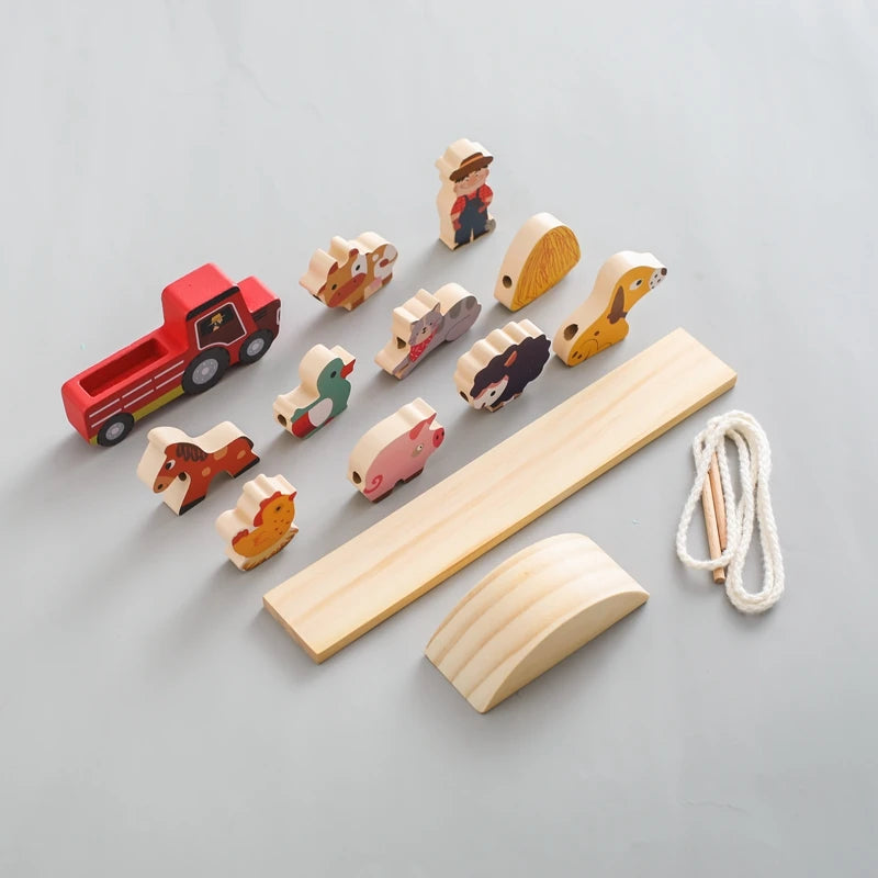 Wooden Forest Houses Balancing Set