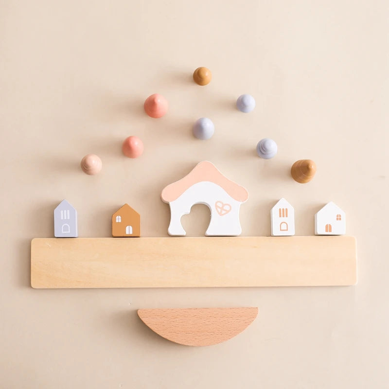 Wooden Forest Houses Balancing Set