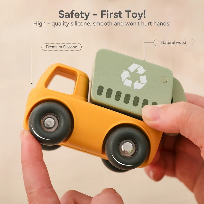 Baby Silicone Vehicle Set – Teether & Toy