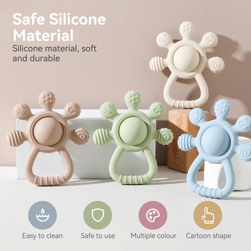 Multi-Textured Silicone Musical Teether – BPA-Free Sensory Toy for Babies