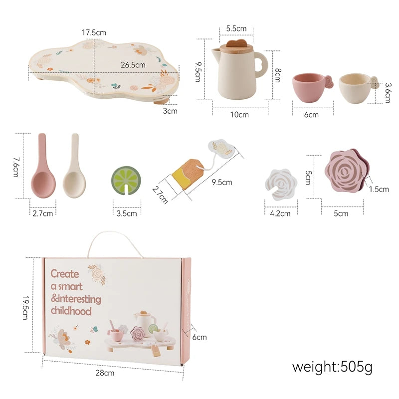 Wooden Afternoon Coffee & Tea Set – Pretend Play Toy for Toddlers