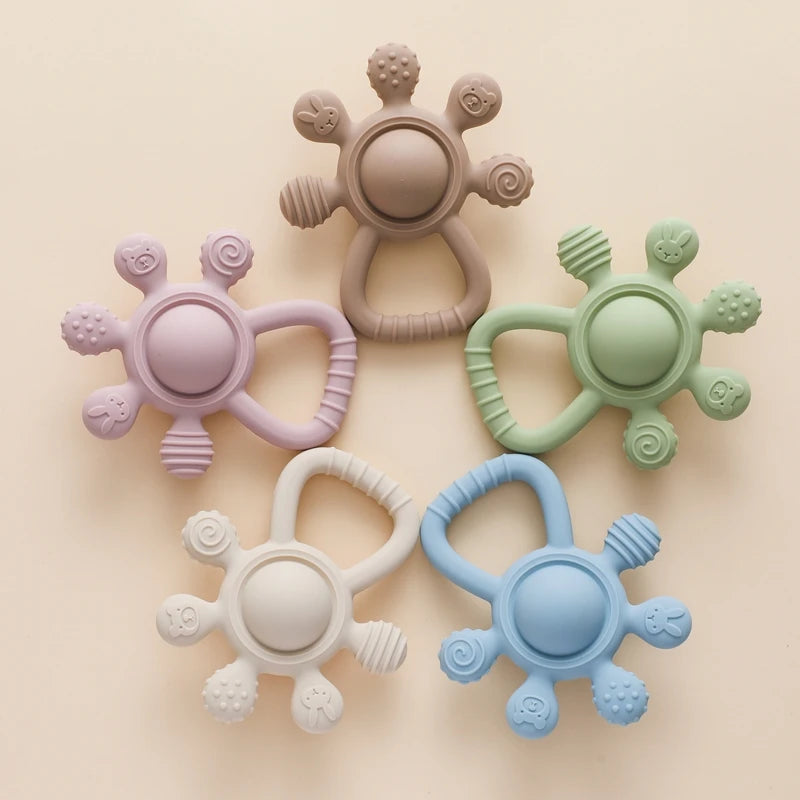 Multi-Textured Silicone Musical Teether – BPA-Free Sensory Toy for Babies