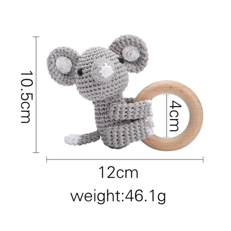 Wooden Rotating Animal Puzzle – Baby Rattle & Matching Toy