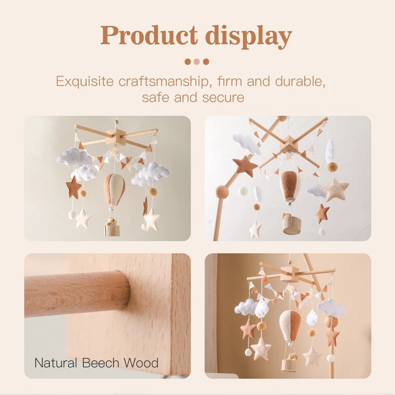 Wooden Baby Crib Mobile – Handmade & Sensory- Montessori Inspired