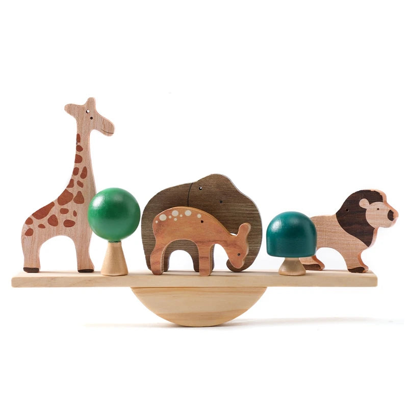 Wooden Forest Houses Balancing Set