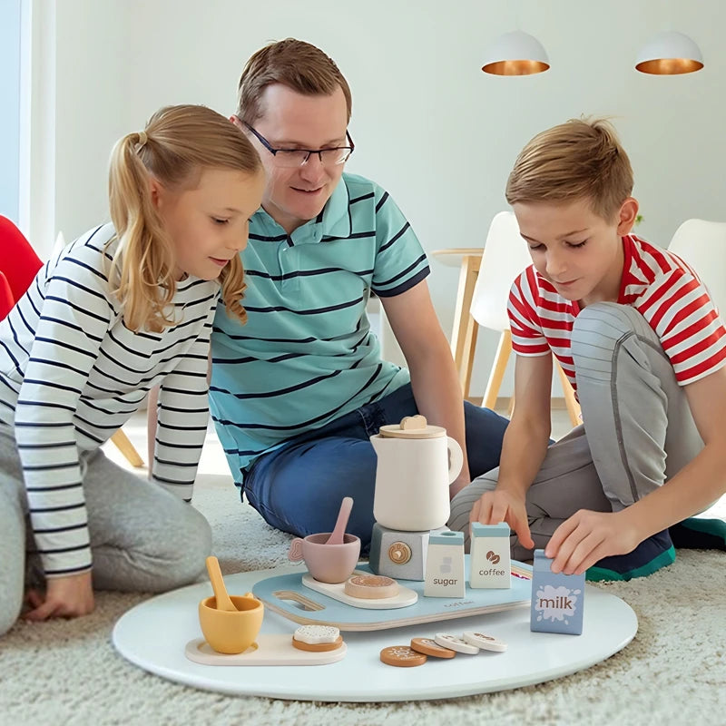 Wooden Afternoon Coffee & Tea Set – Pretend Play Toy for Toddlers