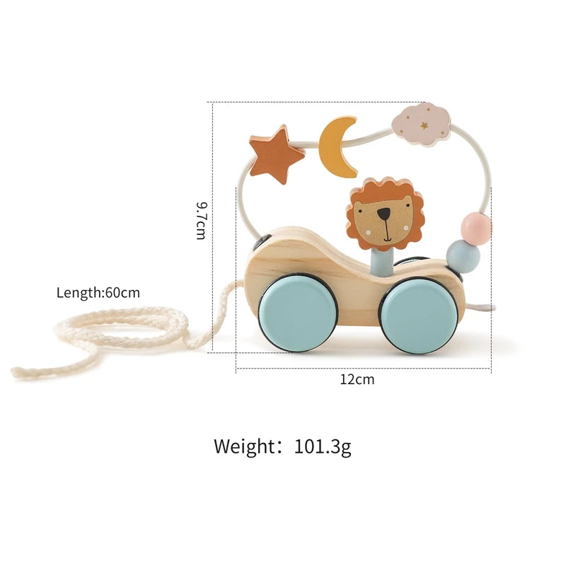 Baby Montessori Toys Wooden Train Baby Educational Toys Wooden Rainbow Blocks Trolley Baby Learning Toys Children Birthday Gifts