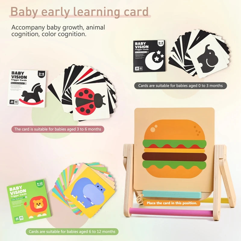 Montessori Wooden Visual Stimulation & Cognition Cards