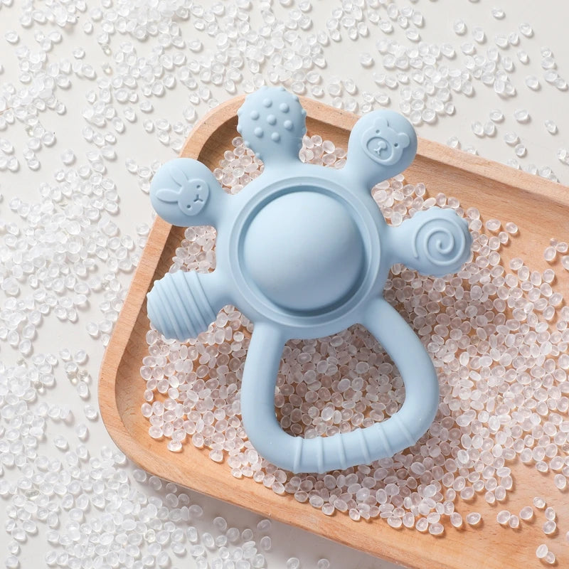 Multi-Textured Silicone Musical Teether – BPA-Free Sensory Toy for Babies