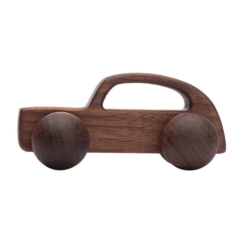 Wooden Animal Push Car Set – Organic Beech Baby Rolling Toys