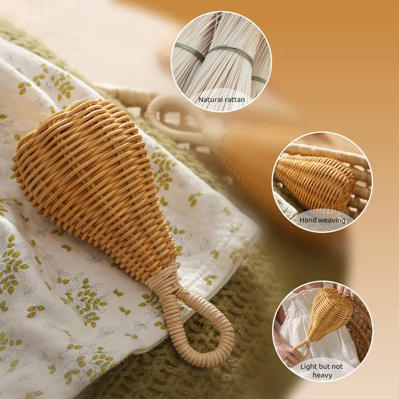 Handmade Rattan Baby Rattle – Montessori-Inspired Sensory Toy for Infants