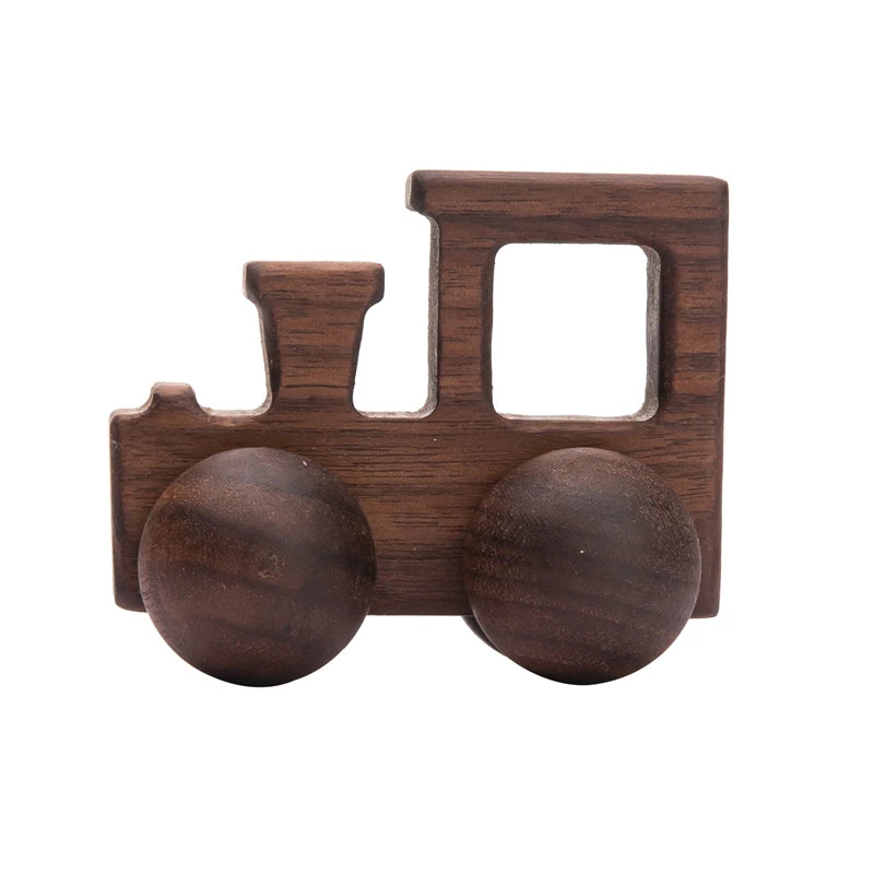 Wooden Animal Push Car Set – Organic Beech Baby Rolling Toys