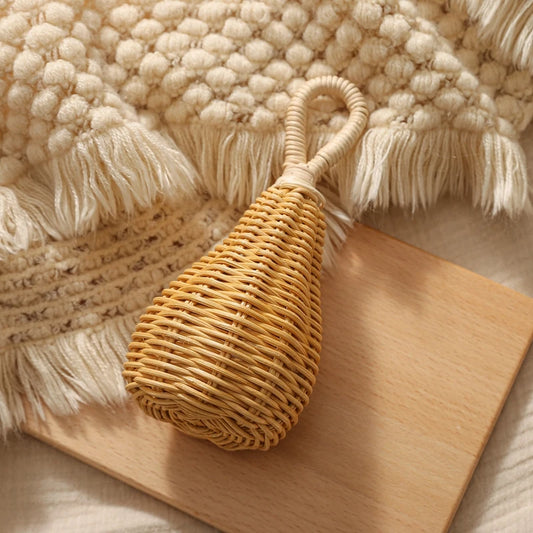 Handmade Rattan Baby Rattle – Montessori-Inspired Sensory Toy for Infants