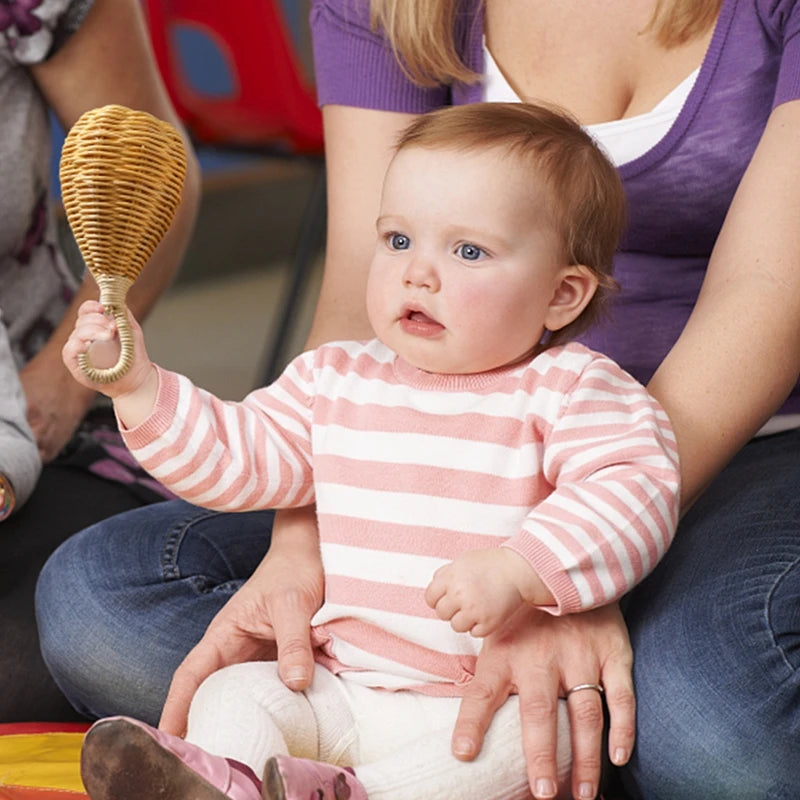 Handmade Rattan Baby Rattle – Montessori-Inspired Sensory Toy for Infants