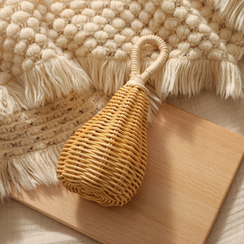 Handmade Rattan Baby Rattle – Montessori-Inspired Sensory Toy for Infants