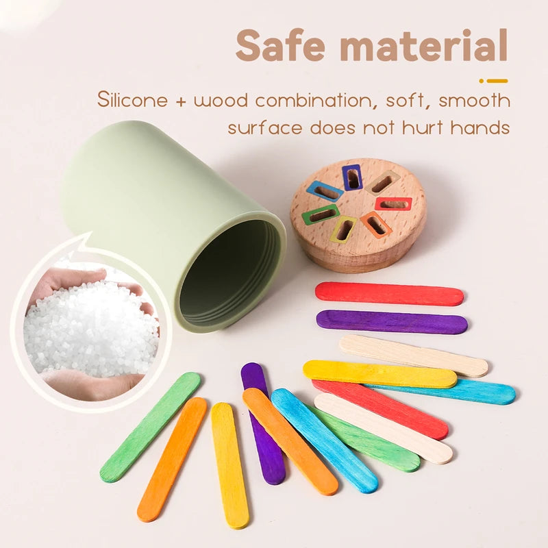 Silicone Sorting Bucket – Color‑Matching Sticks & Discs