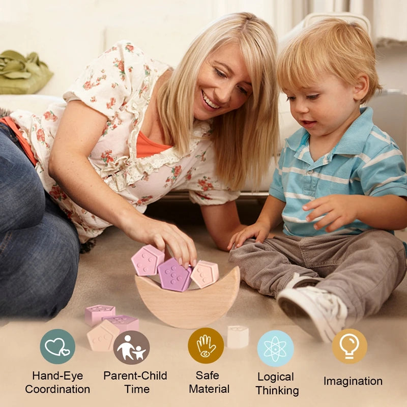 Balancing Soft Blocks Set – Geometric Stacking & Coordination Toy for Toddlers