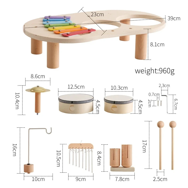 Wooden Rainmaker Sound Toy – Montessori Musical Sensory Tube for Babies & Toddlers