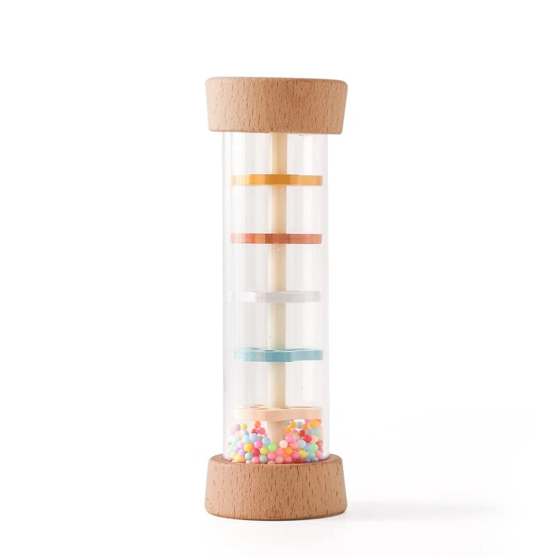 Wooden Rainmaker Sound Toy – Montessori Musical Sensory Tube for Babies & Toddlers