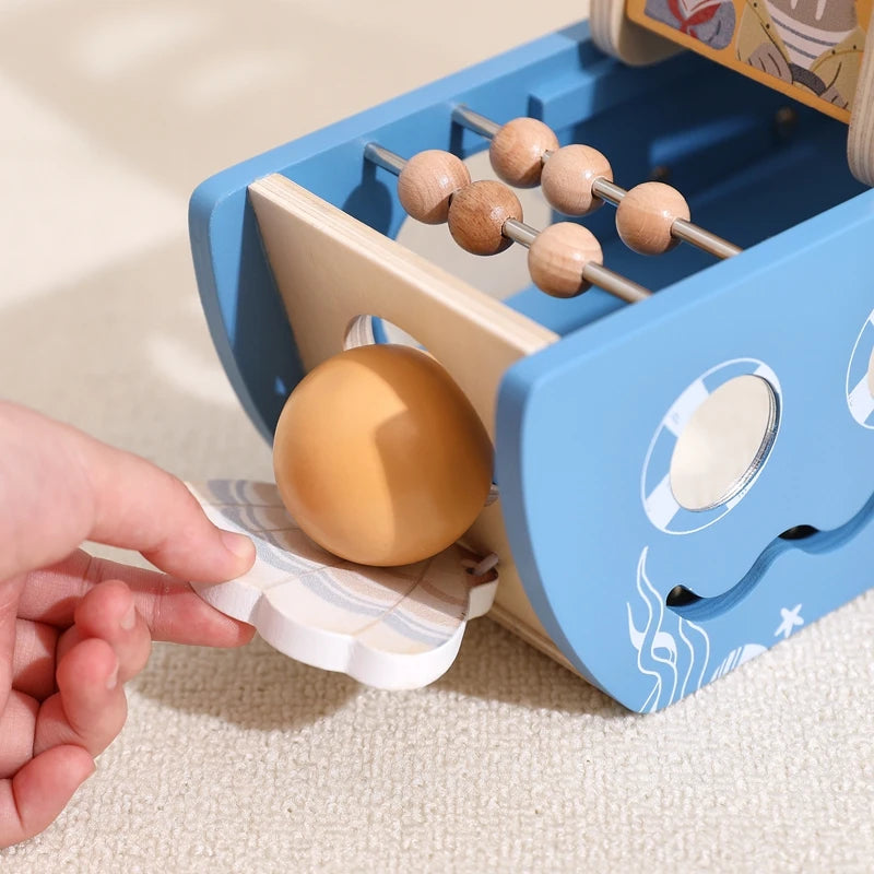 Wooden Ship Activity Toy – Multi-Sensory Music & Fine Motor Learning Toy