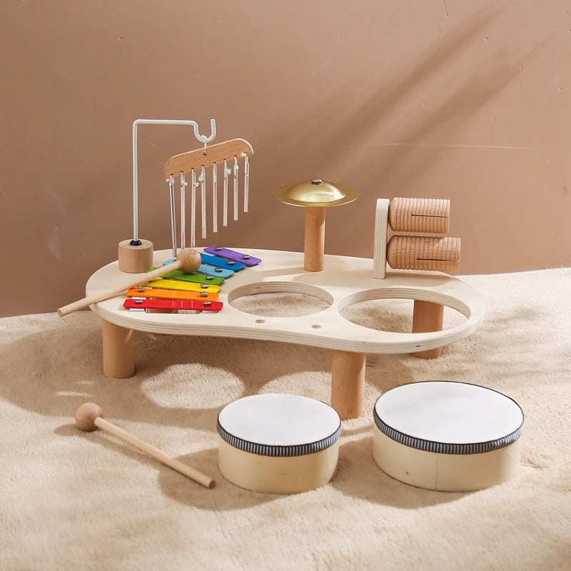Small Wooden 5-Tone Elephant Xylophone