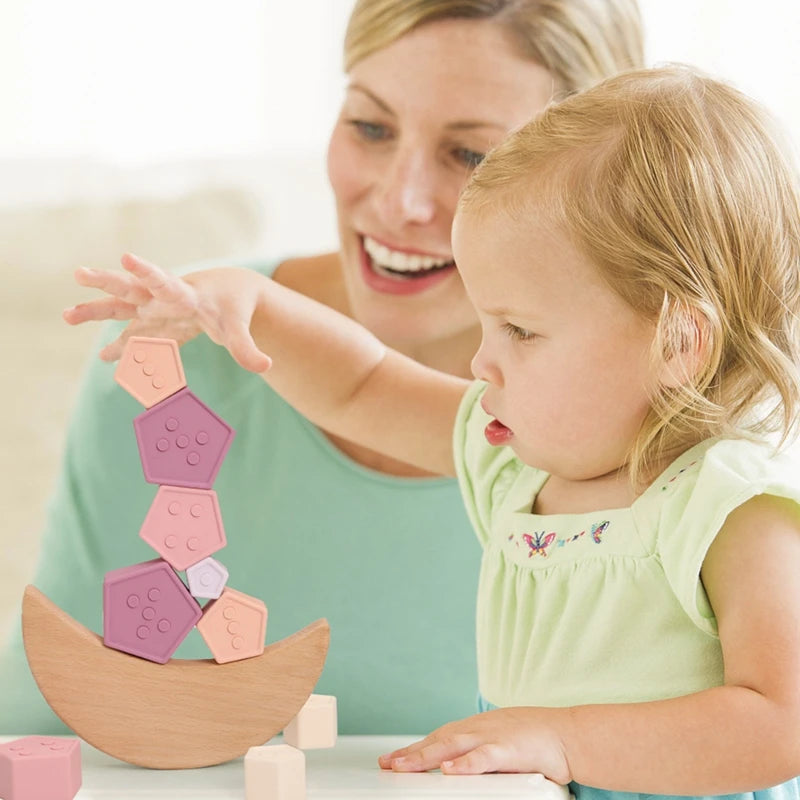 Balancing Soft Blocks Set – Geometric Stacking & Coordination Toy for Toddlers