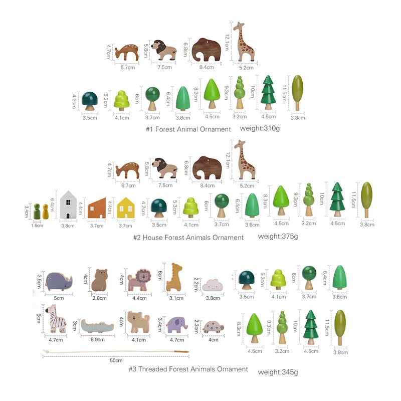 Wooden Forest & Animal Play Set – Natural Simulation Toy for Imaginative Learning
