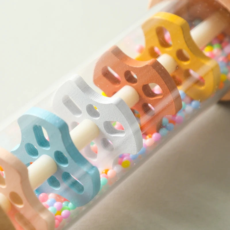Wooden Rainmaker Sound Toy – Montessori Musical Sensory Tube for Babies & Toddlers