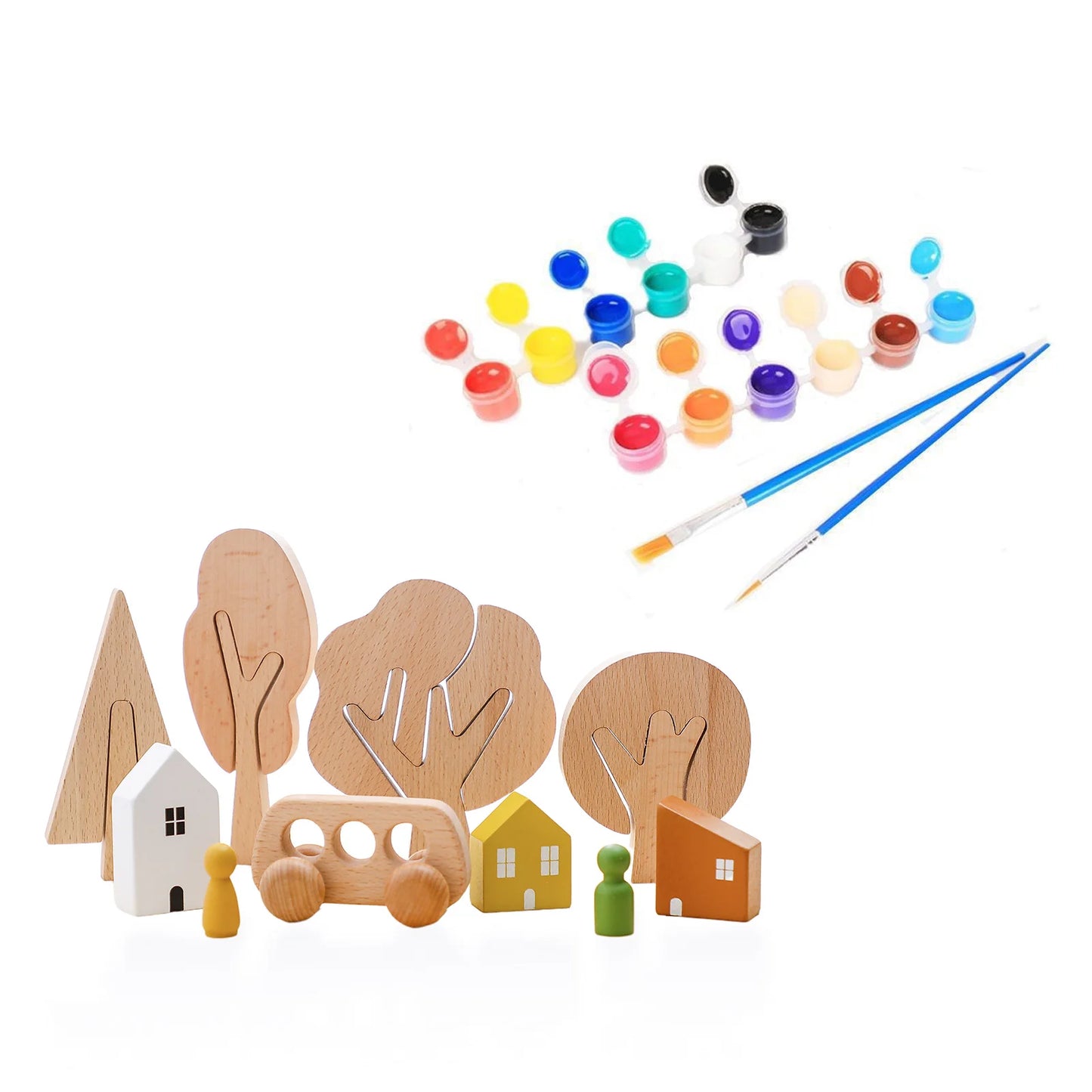 Wooden Forest & Animal Play Set – Natural Simulation Toy for Imaginative Learning