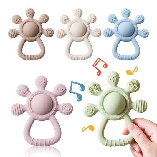 Multi-Textured Silicone Musical Teether – BPA-Free Sensory Toy for Babies
