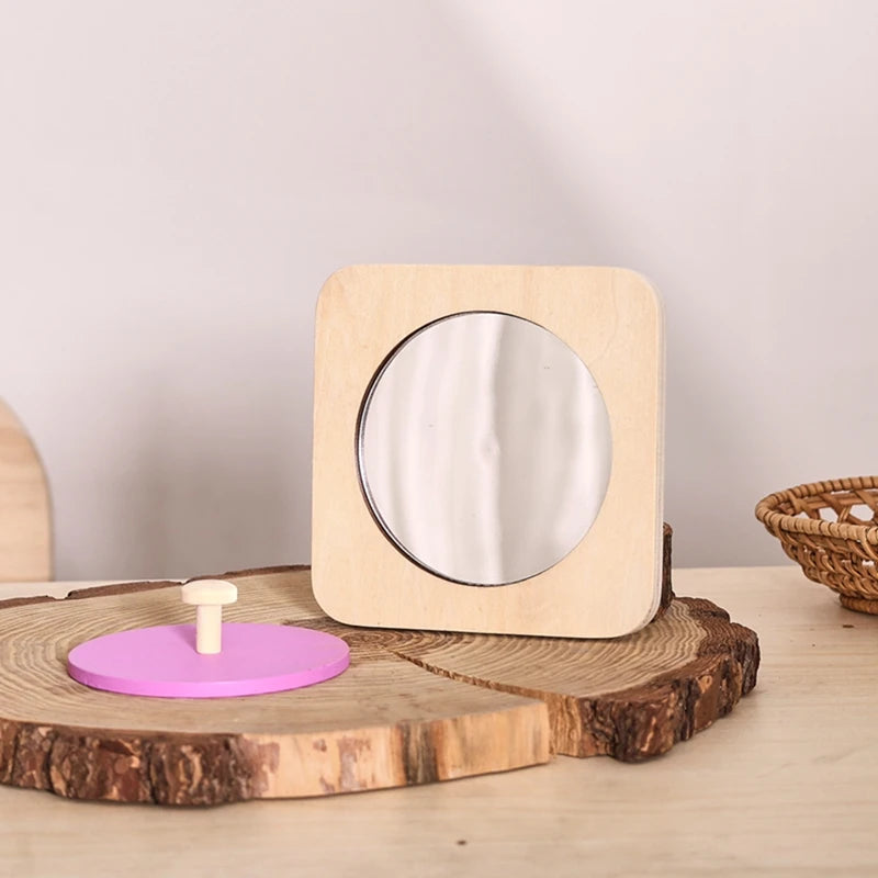 Wooden Peekaboo Mirror Puzzle Board