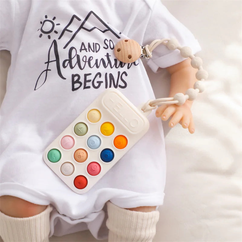 Mobile Phone-Shaped Silicone Baby Teether