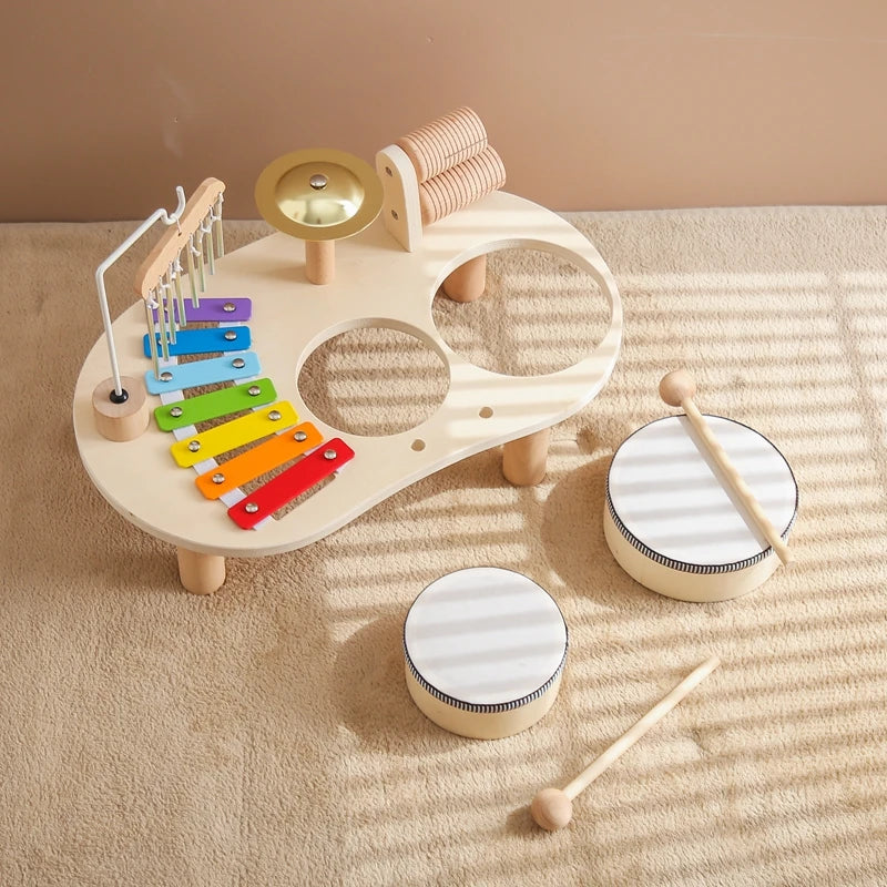 Small Wooden 5-Tone Elephant Xylophone