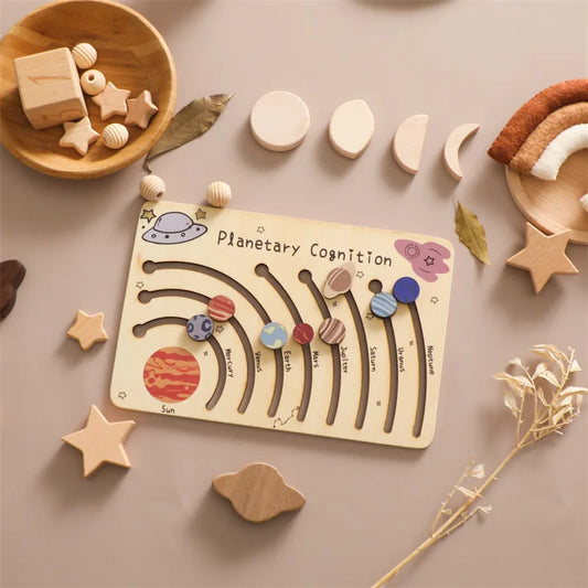 Planetary Cognition Puzzle – Solar System Wooden Learning Board